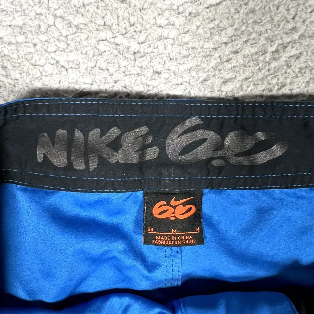 Nike 6.0 Shorts Mens 29 Blue Lightweight Swim Beach Surf Boardshorts Pocket Logo